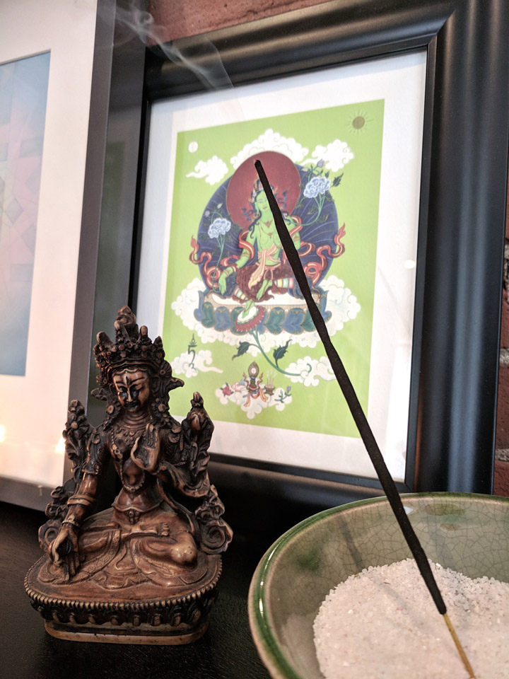 Burning incense