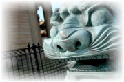Lion statue.
